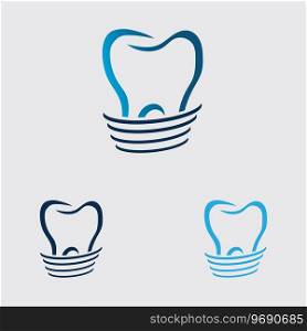 logo of dental implant vector illustration design