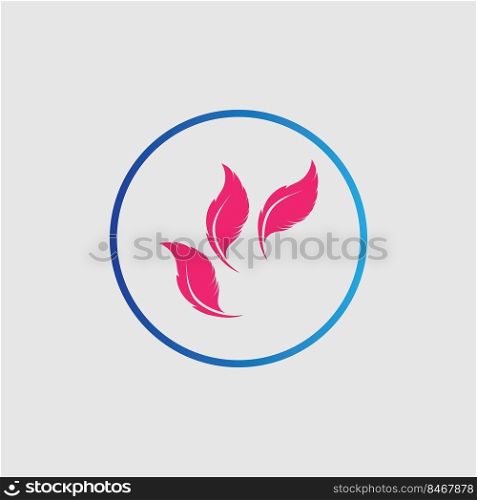 logo of feather vector illustration design on gray background