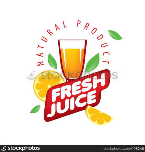 logo of fresh juice. vector icon fresh juice from natural products