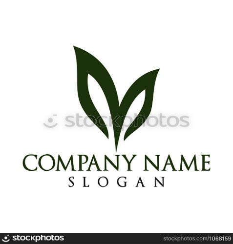 Logo of green leaf ecology nature element vector icon.