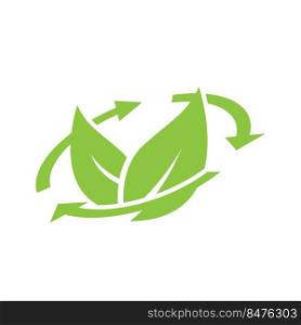 Logo of green leaf ecology with recycle icon nature element vector icon