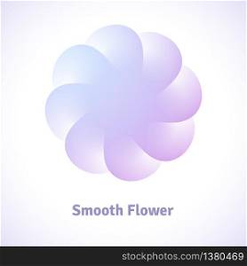 Logo of smooth colored flower with transparent petals