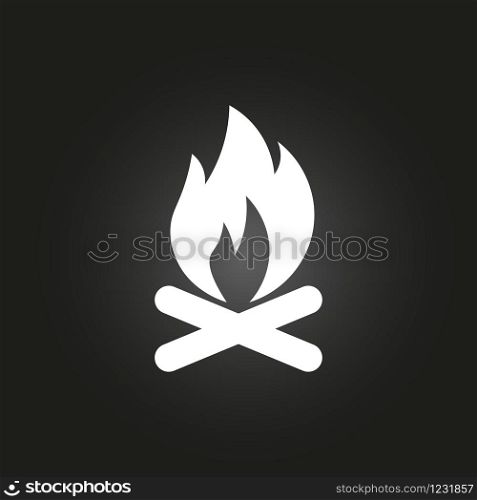 Logo of the bonfire in a monochrome style. White fire with gray light
