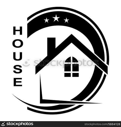Logo of the house isolated on white background. Family. Vector illustration.