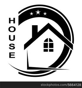 Logo of the house isolated on white background. Family. Vector illustration.