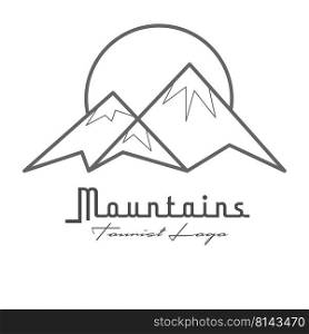 logo of the mountains. Flat contour illustration for logos, emblems and stickers