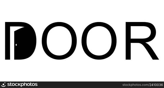 logo of the open door vector letter D with door open word