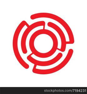 logo of the spiral. Spiral electric cooker. Isolated outline on a white background.Stock illustration.