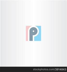 logo p square letter p sign design