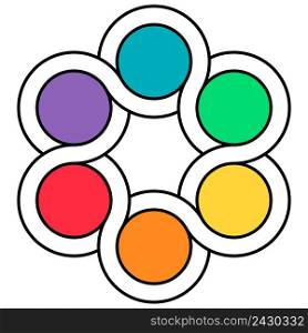logo palette of colors, the interweaving of the circuits of the spinner, vector infographics template
