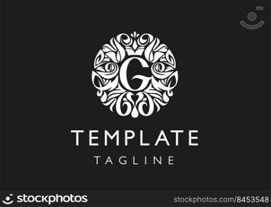 logo pattern of round shape patterns with letter G. logo template from patterns