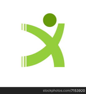 Logo progress, green running man # Vector