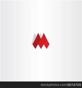 logo red m letter sign vector icon