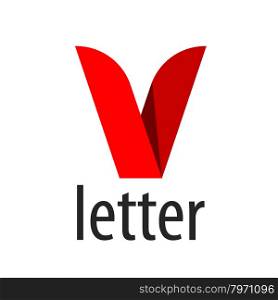 logo red ribbon in the shape of the letter V