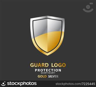 logo security company. vector emerald shield for protection, vector illustration
