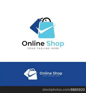 Logo shopping bag and online shopping cart.Logo is suitable for sales,discounts,shops.