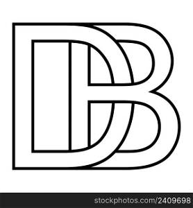 Logo sign db bd, icon sign interlaced letters d b