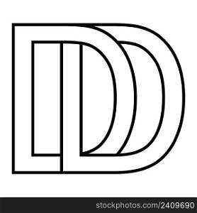 Logo sign dd icon sign interlaced letters d