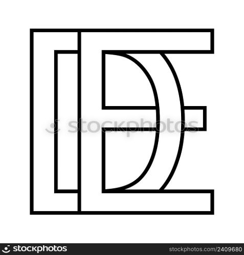 Logo sign de ed icon, sign interlaced, letters d e