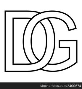 Logo sign dg gd icon sign interlaced letters d g