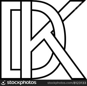 Logo sign dk kd icon sign dk interlaced letters d k