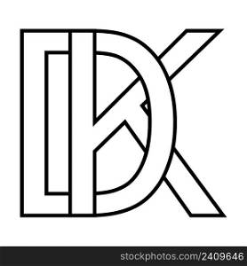 Logo sign dk kd icon sign interlaced letters d k