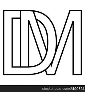 Logo sign dm md icon sign dm interlaced letters d m
