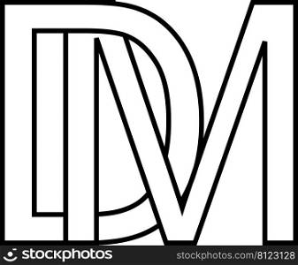 Logo sign dm md icon sign, interlaced letters d m
