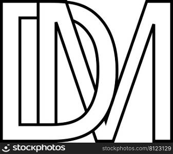 Logo sign dm md icon sign interlaced letters d m