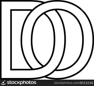 Logo sign, do od, icon sign, interlaced letters d o