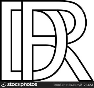 Logo sign dr rd icon, dr interlaced letters d r