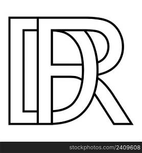 Logo sign dr rd icon, nft dr interlaced letters d r