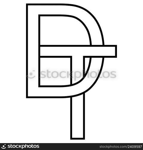 Logo sign dt td icon nft dt interlaced letters d t
