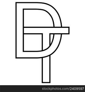Logo sign dt td icon nft dt interlaced letters d t