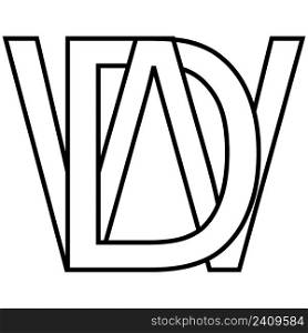 Logo sign, dw wd icon nft dw interlaced letters d w