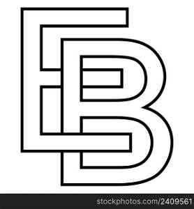Logo sign eb ab, icon nft eb interlaced letters e b