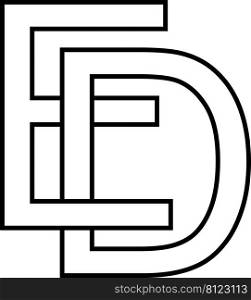 Logo sign ed de, icon nft ed interlaced, letters
