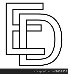 Logo sign ed de, icon nft ed interlaced, letters e d