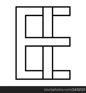 Logo sign ei ie icon sign interlaced letters I, E vector logo ei, ie first capital letters pattern alphabet e, i