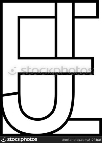 Logo sign ej je icon, nft ej interlaced letters