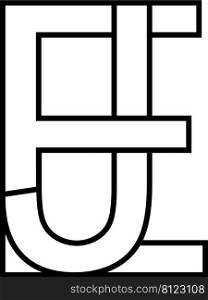 Logo sign ej je icon, nft ej interlaced letters