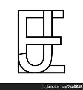Logo sign ej je icon, nft ej interlaced, letters e j