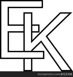 Logo sign ek ke icon nft ek interlaced, letters