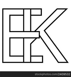Logo sign ek ke icon nft ek interlaced, letters e k
