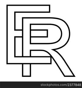 Logo sign er re icon nft er interlaced letters e r