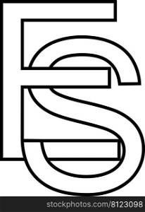 Logo sign es se icon nft, es interlaced letters