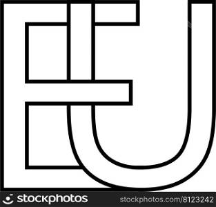 Logo sign eu ue icon, Europe European Union interlaced letters