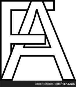 Logo sign, fa af icon nft fa interlaced letters