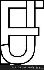 Logo sign, fj jf icon nft fj interlaced letters
