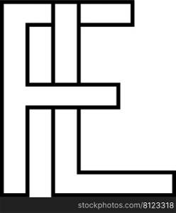 Logo sign, fl lf icon nft fl interlaced letters